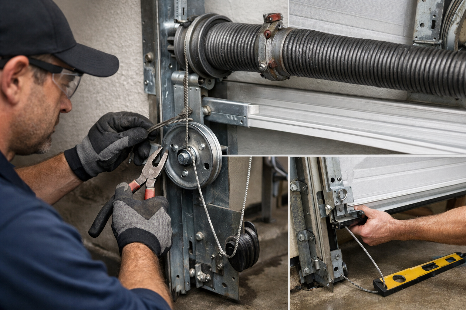 Professionally maintained garage door cables ensuring safe operation