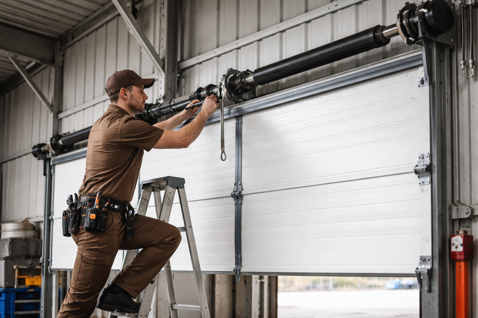 Arm Garage Doors Los Angeles CA installing smart commercial garage door operator system for smooth control