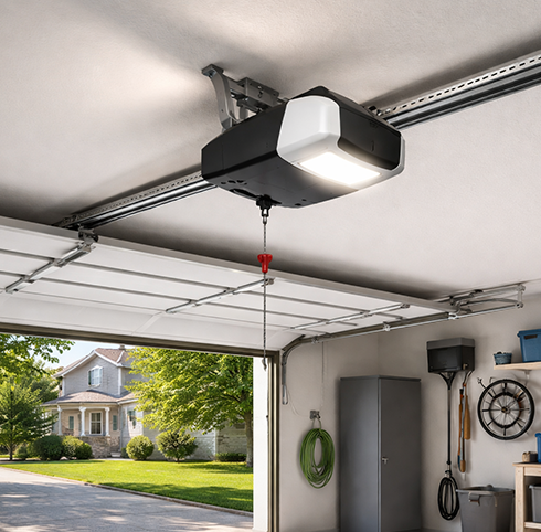 Arm Garage Doors Los Angeles CA technician repairing garage door opener system for safe and reliable access