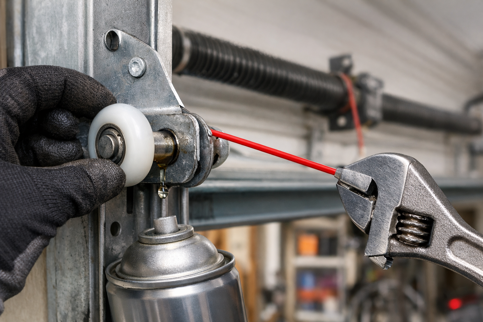 Routine garage door roller maintenance for quiet operation