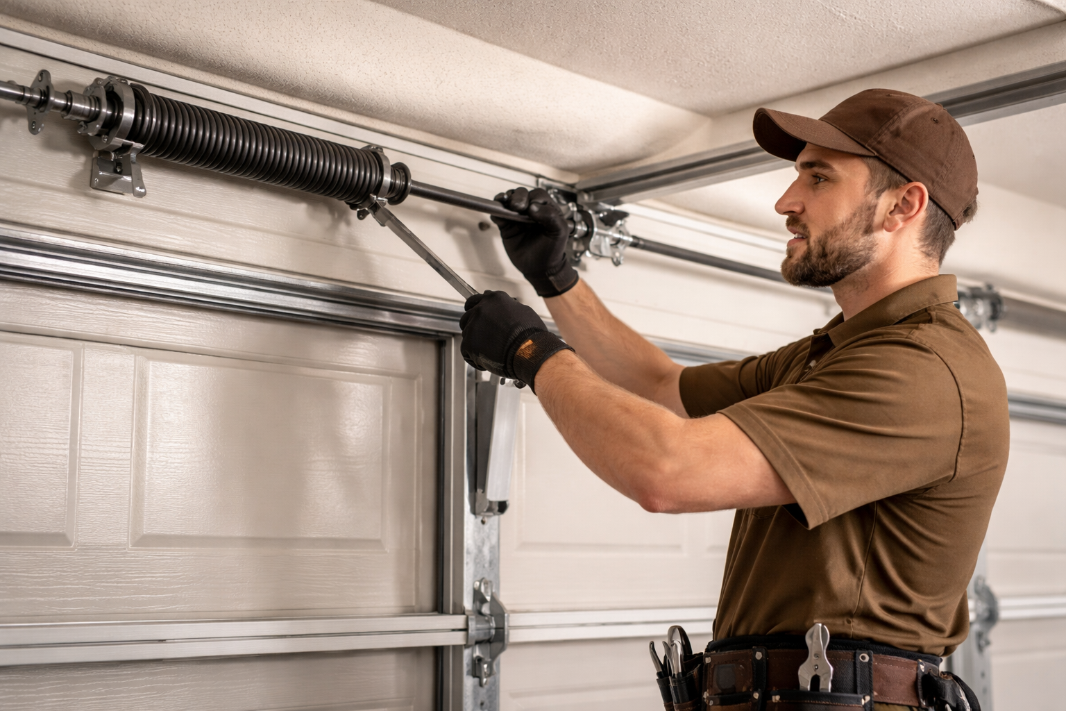 Garage door repair in Los Angeles CA fixing broken springs, cables, rollers, and off-track doors