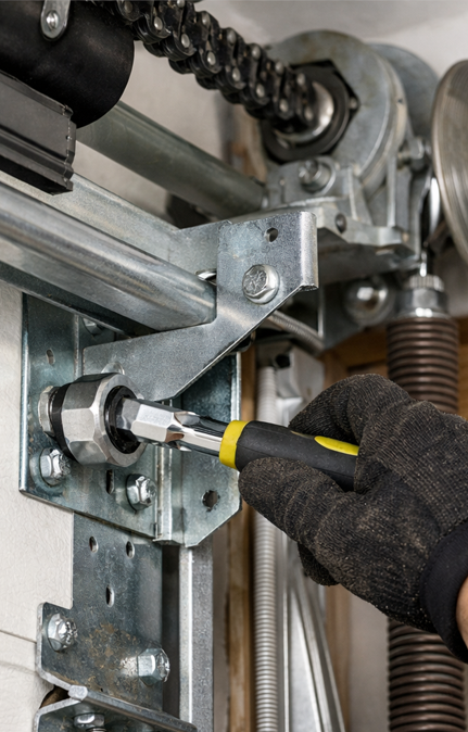 Properly aligned garage door hardware for safe operation