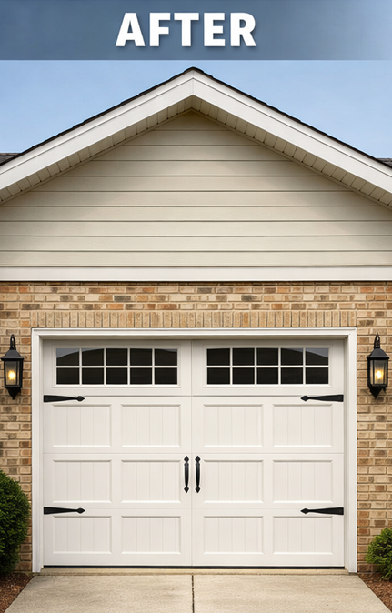Residential garage door installation for modern home exterior